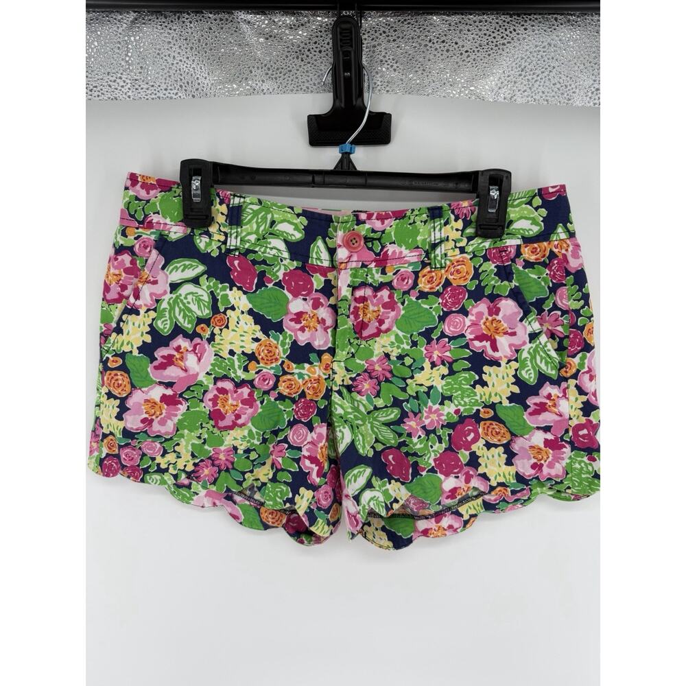 Lilly Pulitzer Walsh Shorts Scalloped Hem Womens Size 6 Floral Colorful Preppy